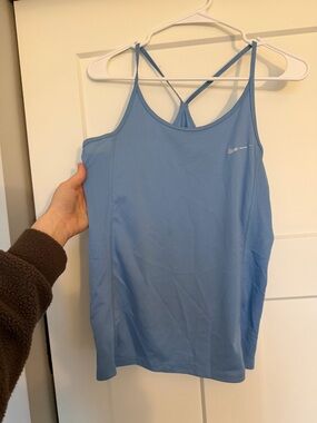 Nike Sky Blue Mesh-Panel Strappy Tank